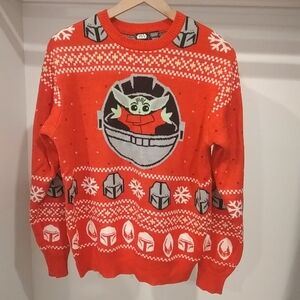 Star Wars Ugly Christmas Sweater with Baby Yoda The Mandalorian Design